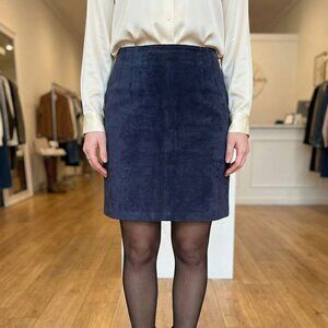 Vintage Purple Blue Suede Leather Pencil Skirt Size 10 Canada Made Lined‎ 80s